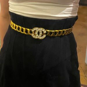 Rare Chanel 1995p runway waist belt 27in